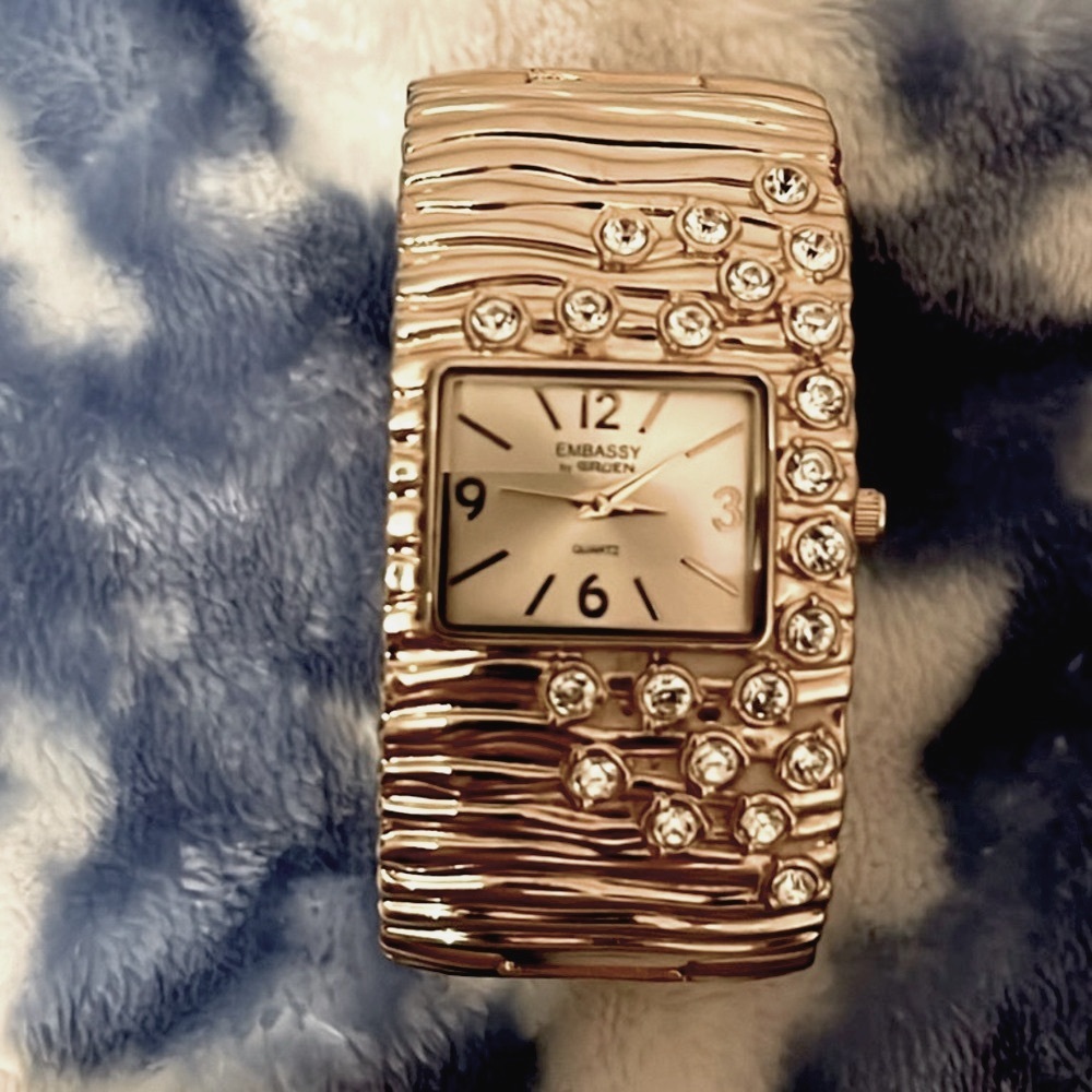 Sofia Vergara Fashion Gold Tone Bracelet Watch with Gem Accents